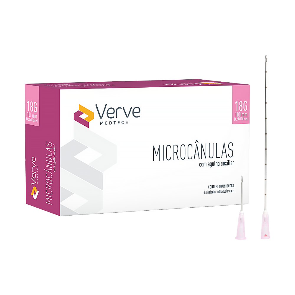 Microcânula Verve 18G x 100mm com Agulha Auxiliar (UN)