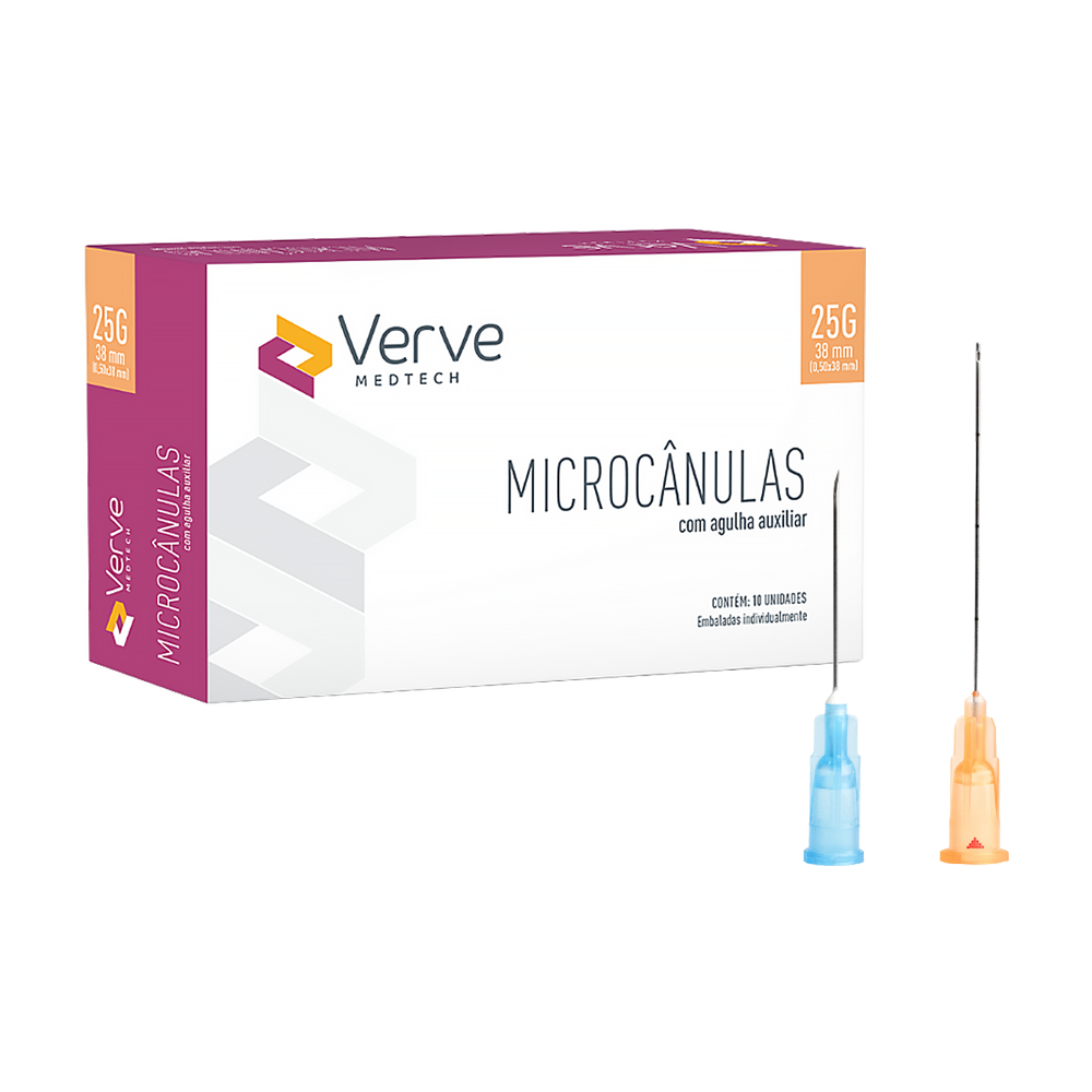 Microcânula Verve 25G x 38mm com Agulha Auxiliar (UN)