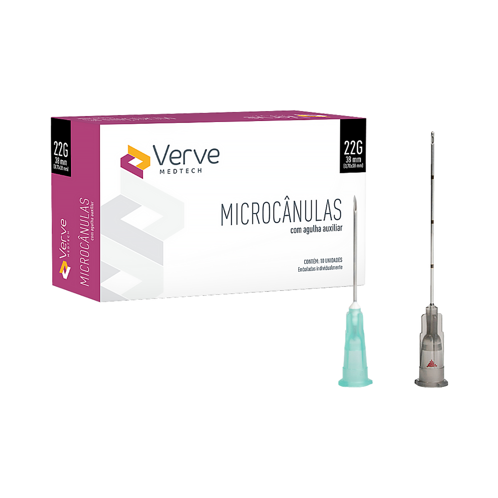 Microcânula Verve 22G x 38mm Com Agulha Auxiliar (UNID)