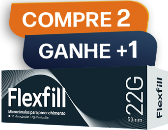 Microcânulas Flexfill 22g x 50mm c/ 10un (KIT) ESPECIAL FECHA MÊS