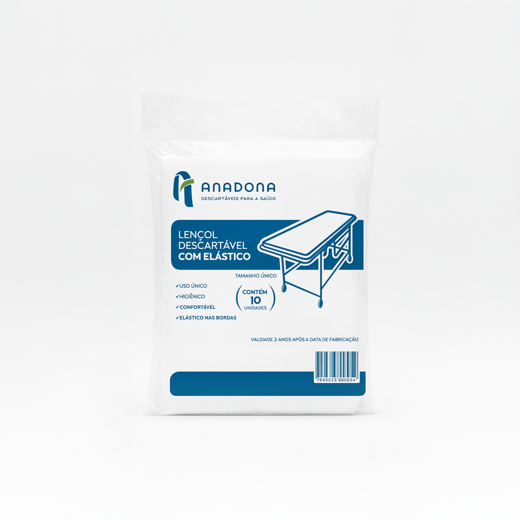 Lençol Descartável com Elástico - Pacote c/ 10un (PCTE)
