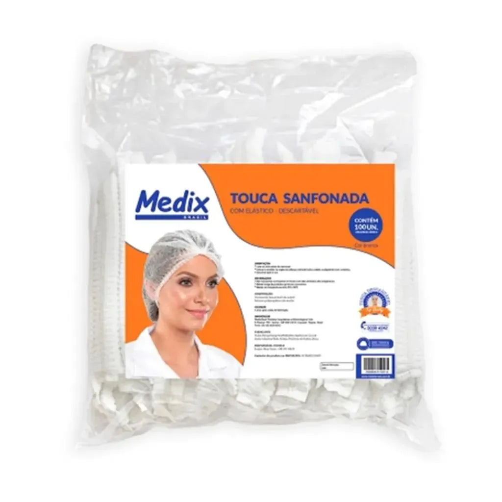 Touca Sanfonada C/ Elástico Medix 100un (PCTE)