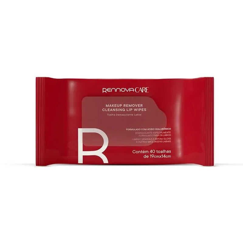 Rennova Care Makeup Remover Cleansing Lip Wipes 19cmx14cm 40un (UNID)