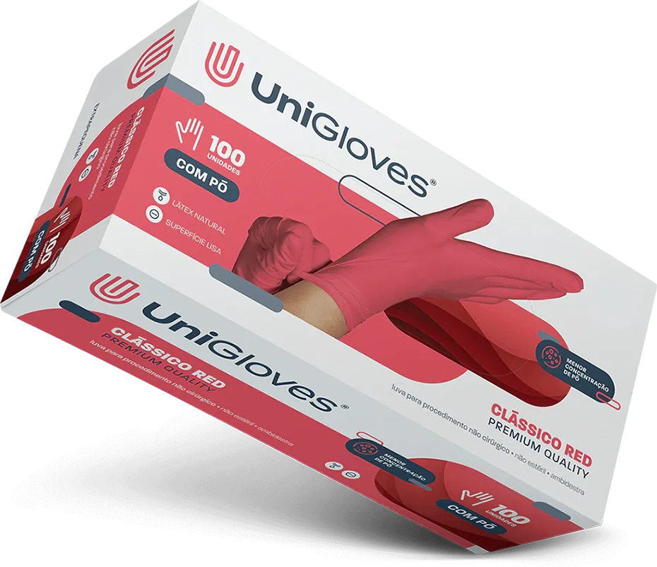 Luva Unigloves Red C/Pó Conforto Premium - M (CX)
