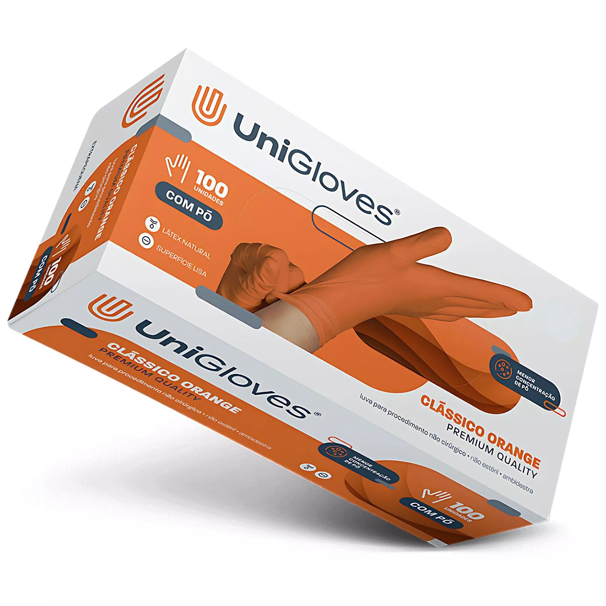 Luva Uniglove Orange C/Pó Conforto Premium (CX)